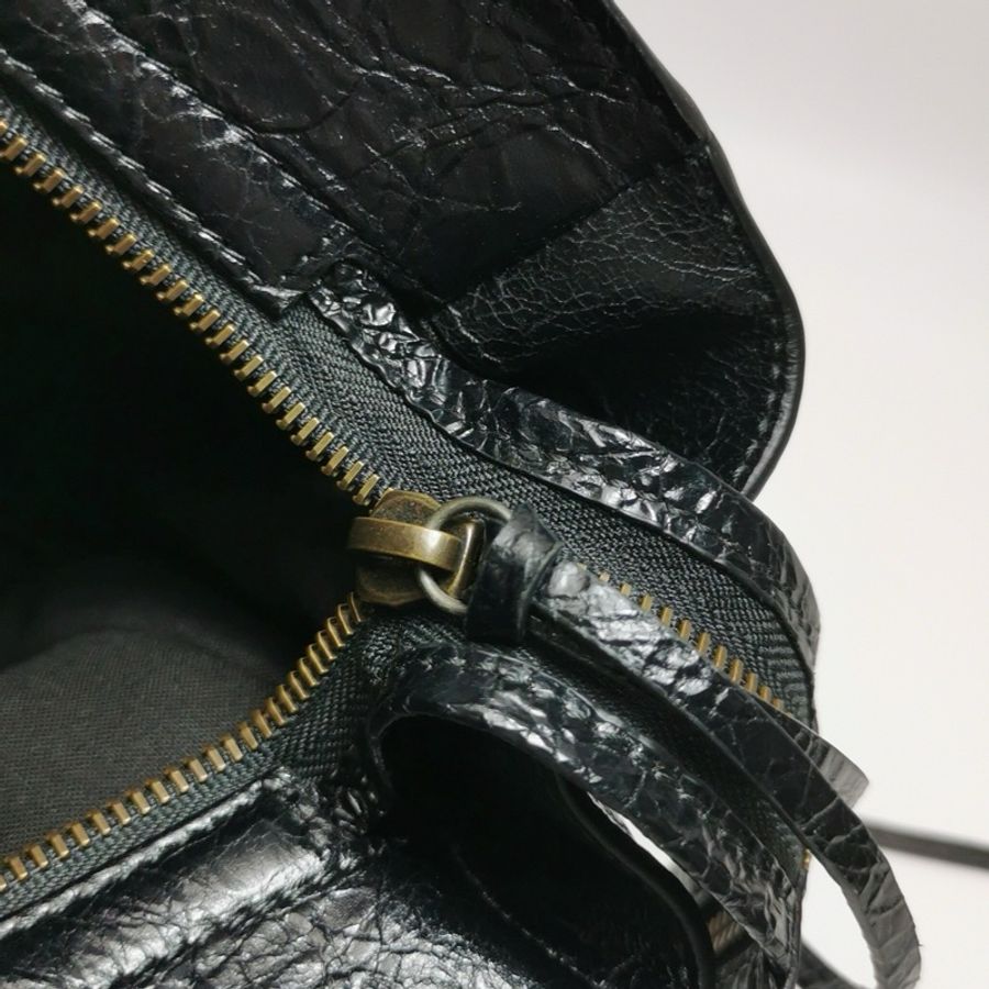 巴黎世家 Balenciaga Le City機車包油蠟皮純色鉚釘單肩包-7