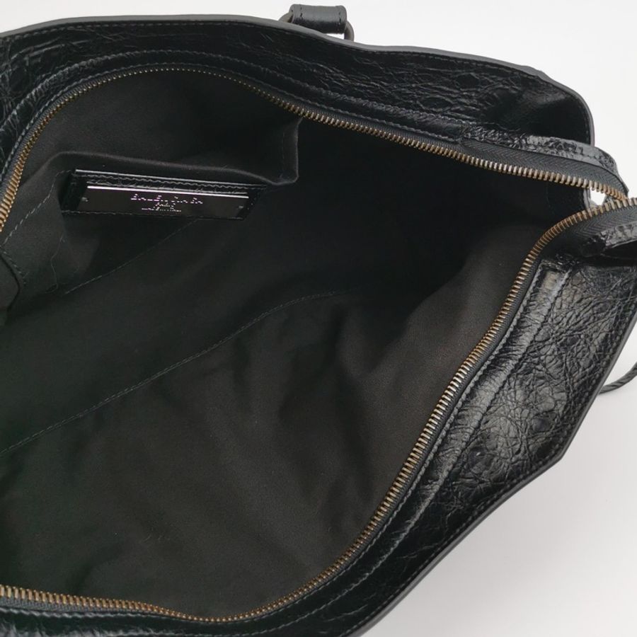 巴黎世家 Balenciaga Le City機車包油蠟皮純色鉚釘單肩包-8