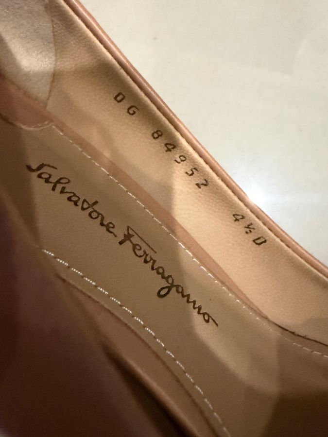 Ferragamo 跟鞋 淺粉色 駝色 4.5號-4