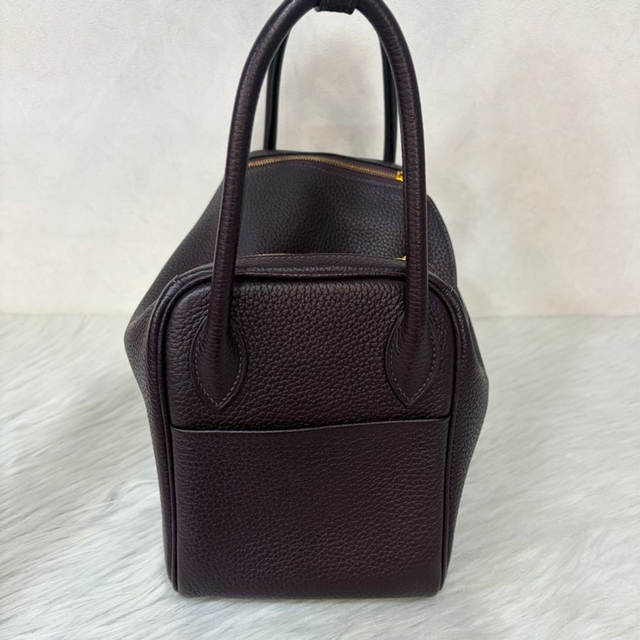 HERMES LINDY 26❗️超美葡萄紫 金釦 肩背包 手提包 LINDY 26-2