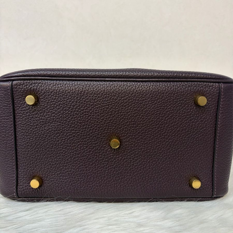 HERMES LINDY 26❗️超美葡萄紫 金釦 肩背包 手提包 LINDY 26-5