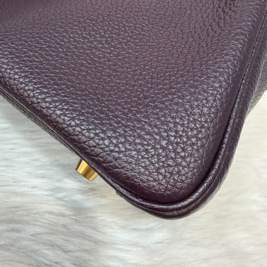 HERMES LINDY 26❗️超美葡萄紫 金釦 肩背包 手提包 LINDY 26-9