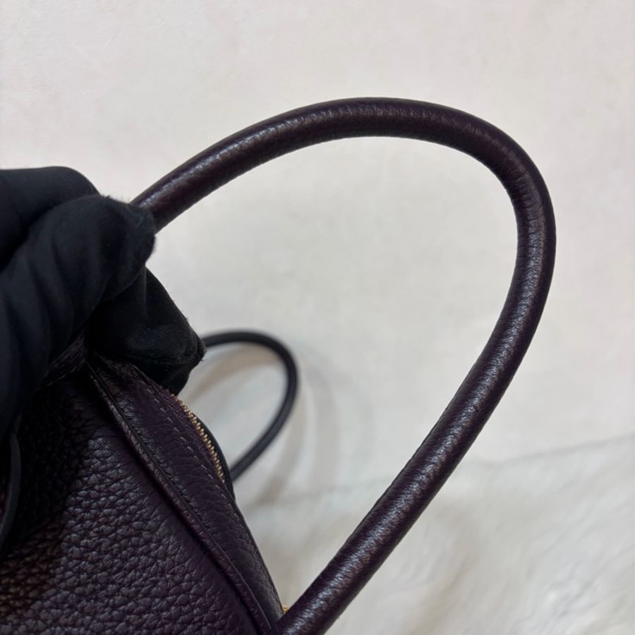 HERMES LINDY 26❗️超美葡萄紫 金釦 肩背包 手提包 LINDY 26-23