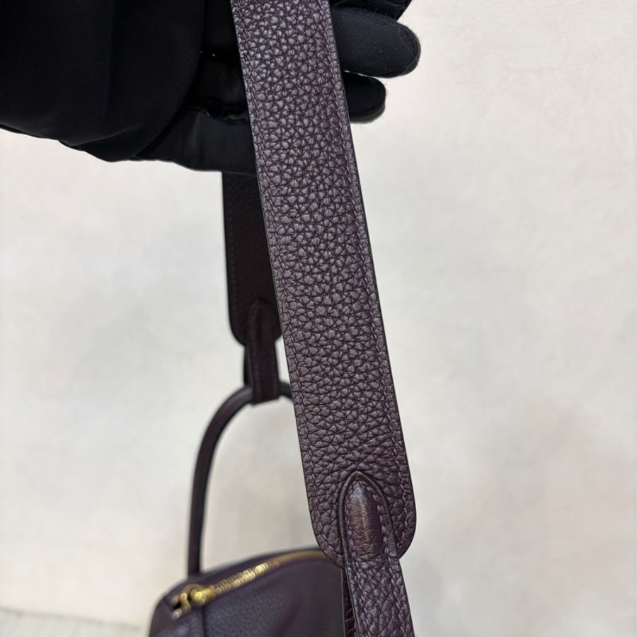 HERMES LINDY 26❗️超美葡萄紫 金釦 肩背包 手提包 LINDY 26-29