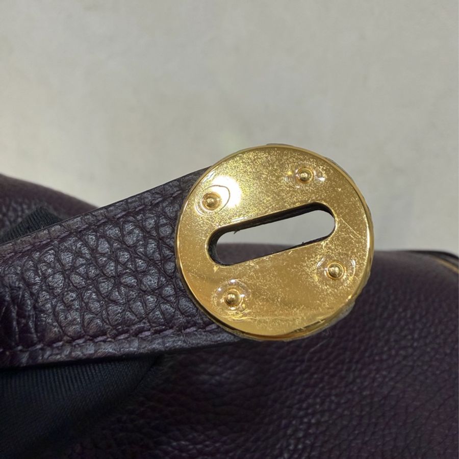HERMES LINDY 26❗️超美葡萄紫 金釦 肩背包 手提包 LINDY 26-37
