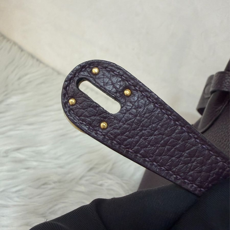 HERMES LINDY 26❗️超美葡萄紫 金釦 肩背包 手提包 LINDY 26-38