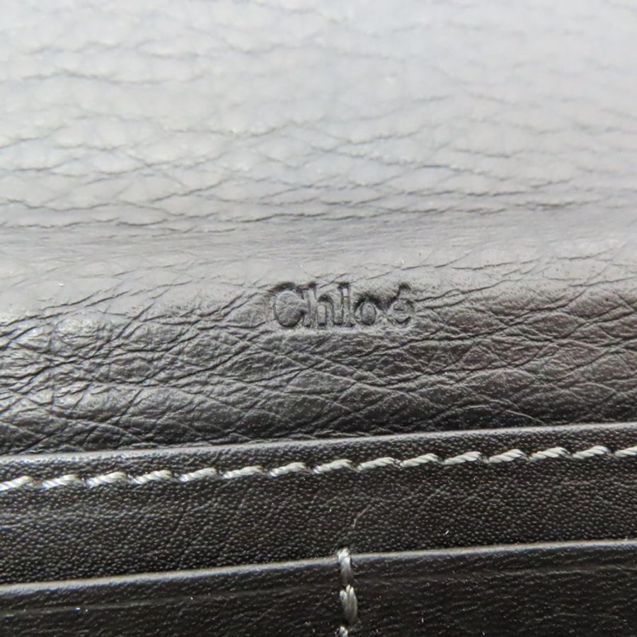 黑色 牛皮 Marcie 釦式長夾【Chloe 克羅伊】 CHC10UP573161-7