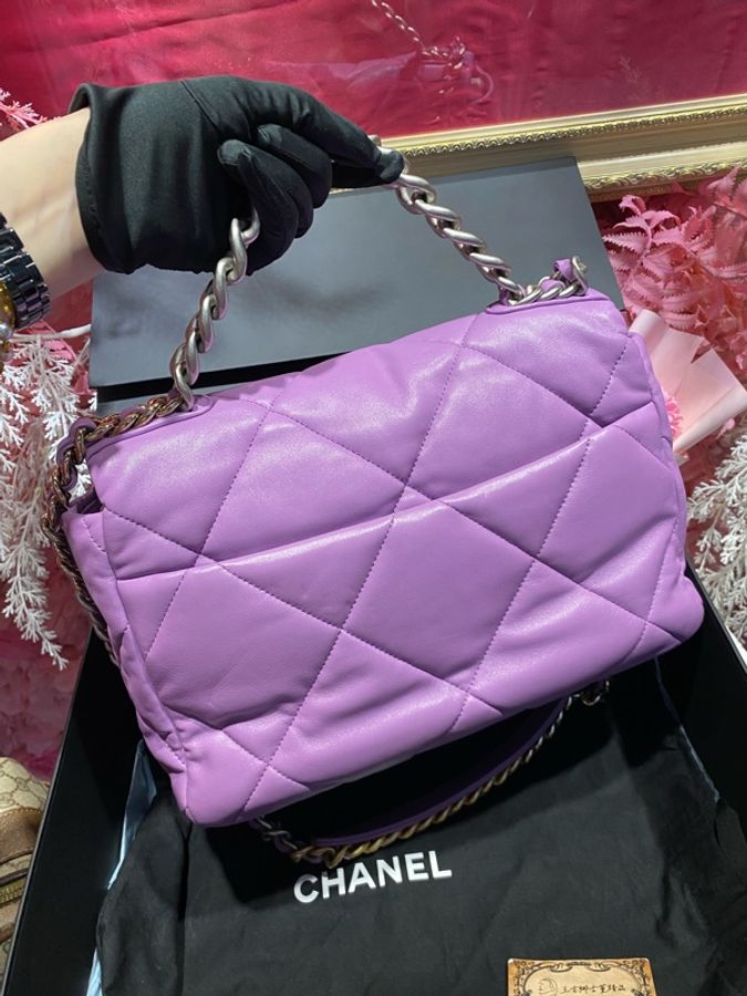 Chanel 晶片款19包 紫色-3