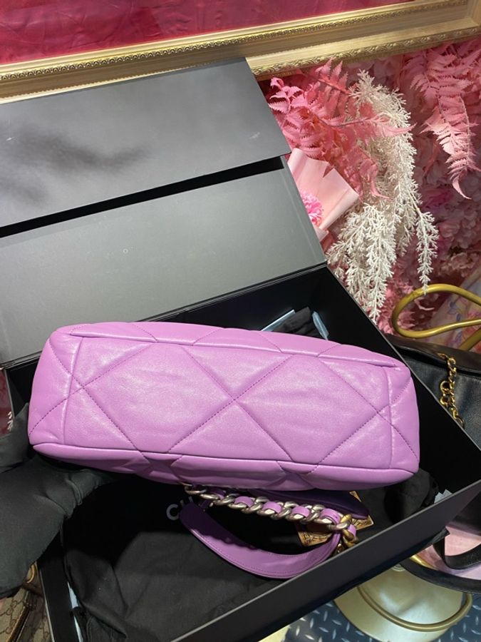 Chanel 晶片款19包 紫色-5