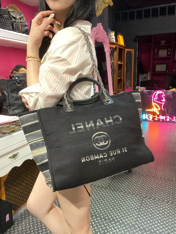 Chanel 黑大款沙灘包-1