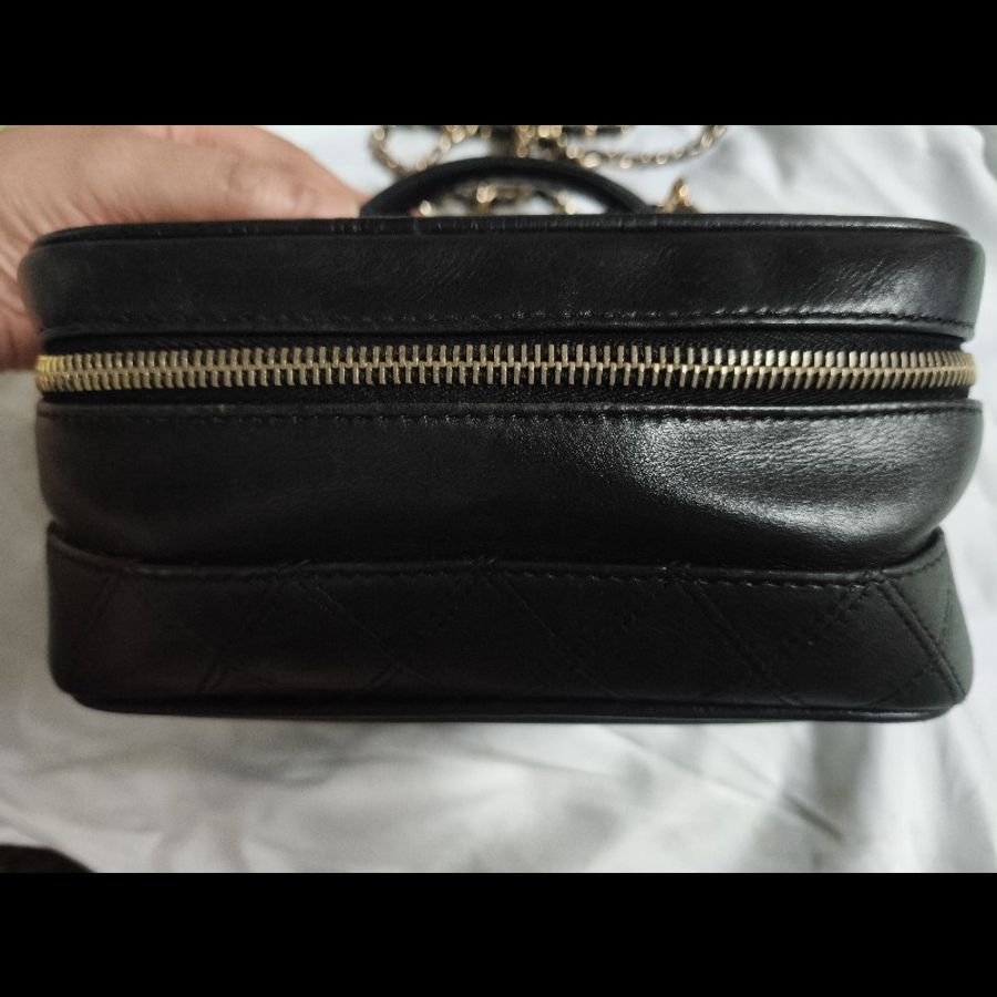 CHANEL 黑色 化妝包 老香 vintage-0