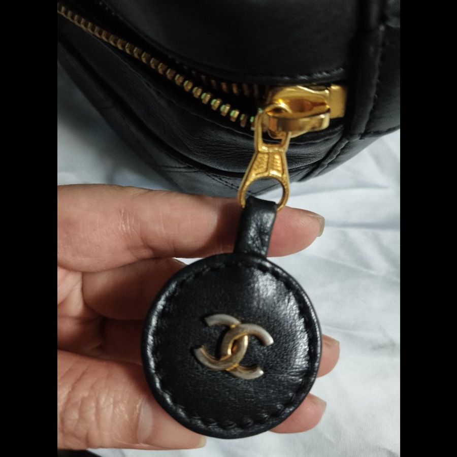 CHANEL 黑色 化妝包 老香 vintage-4