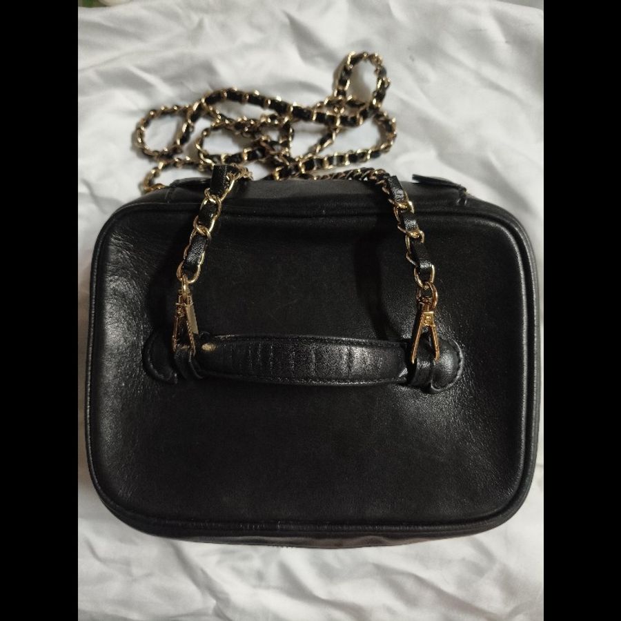 CHANEL 黑色 化妝包 老香 vintage-5