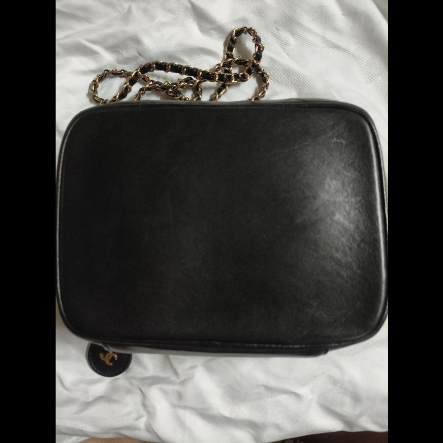 CHANEL 黑色 化妝包 老香 vintage-6