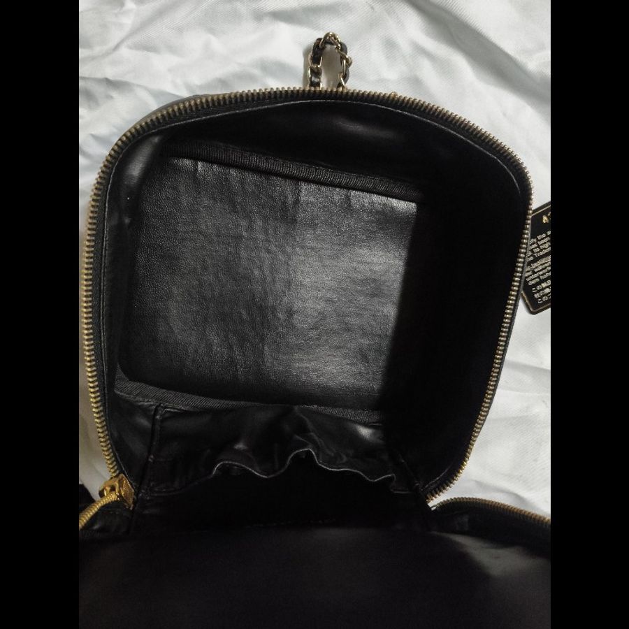CHANEL 黑色 化妝包 老香 vintage-13