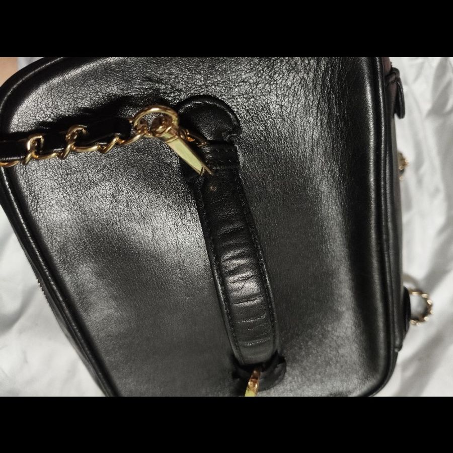 CHANEL 黑色 化妝包 老香 vintage-21