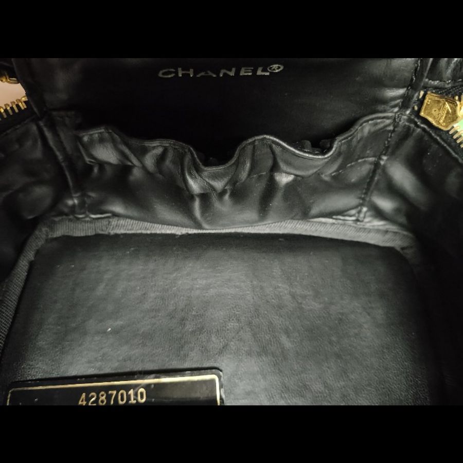 CHANEL 黑色 化妝包 老香 vintage-30