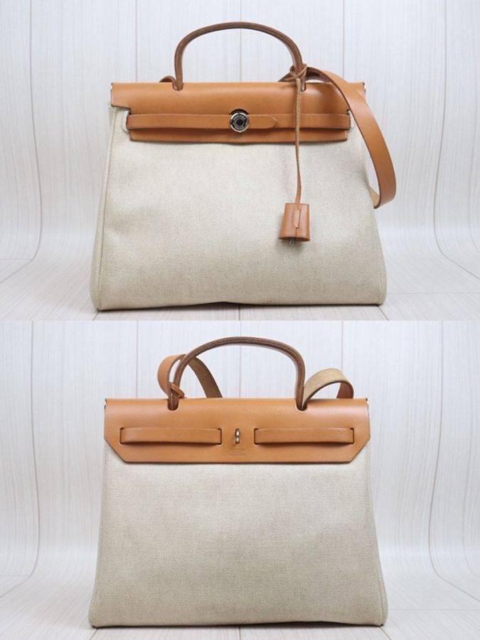 「JL精品代購」95新 Hermes 愛馬仕白色拼皮Herbag PM 帶替換袋 (買一包有兩包用😍)-5