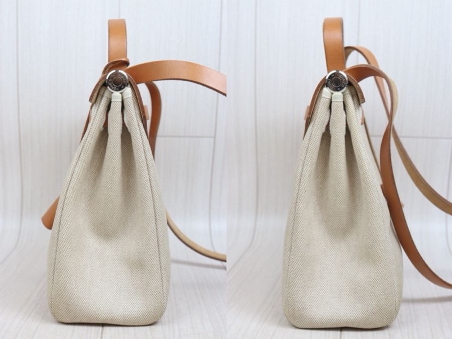 「JL精品代購」95新 Hermes 愛馬仕白色拼皮Herbag PM 帶替換袋 (買一包有兩包用😍)-6