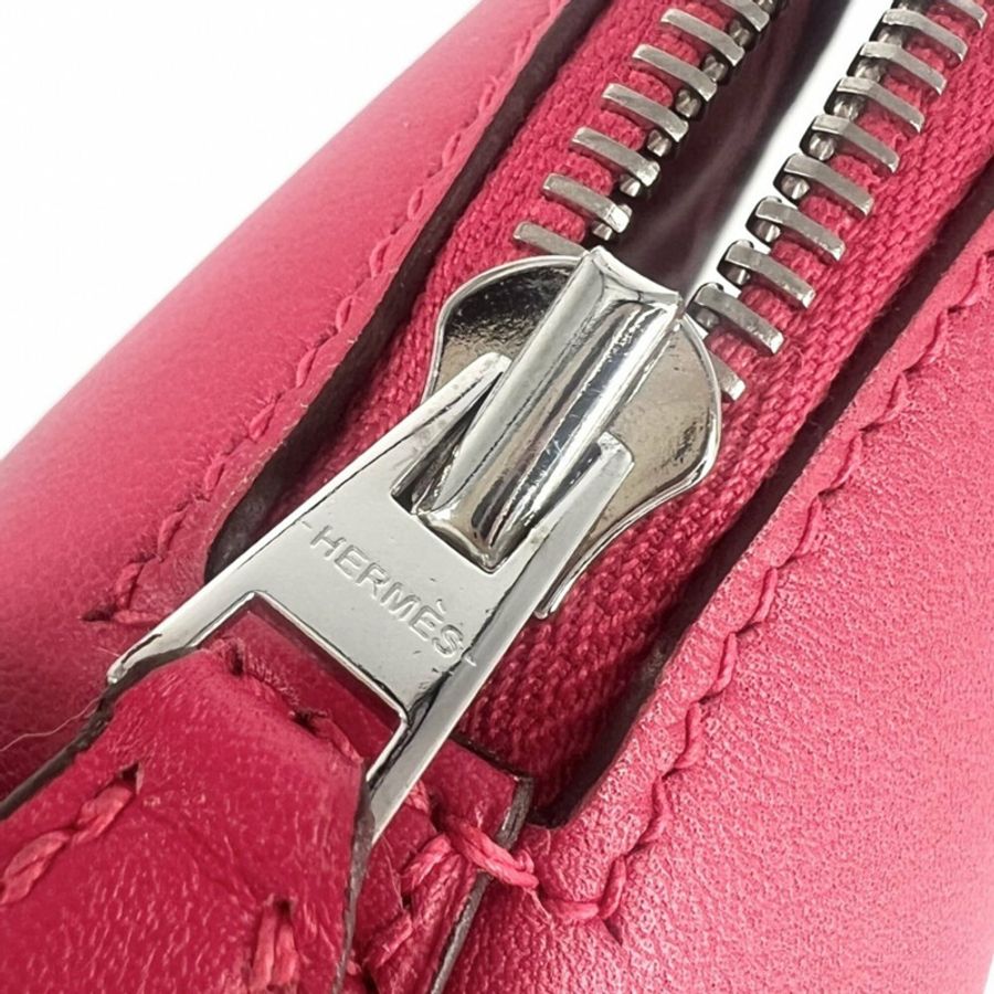 愛馬仕 Bolide 27 女士手提包/單肩包/斜挎包,HERMES C 標誌,Swift 粉色,銀色五金,2018 年-7