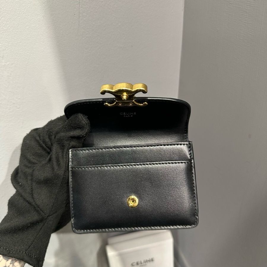 Celine Triomphe 凱旋門金扣 翻蓋卡包零錢包|Classic Trend CT精品|台北東區實體-4