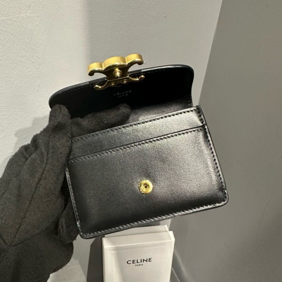 Celine Triomphe 凱旋門金扣 翻蓋卡包零錢包|Classic Trend CT精品|台北東區實體-6