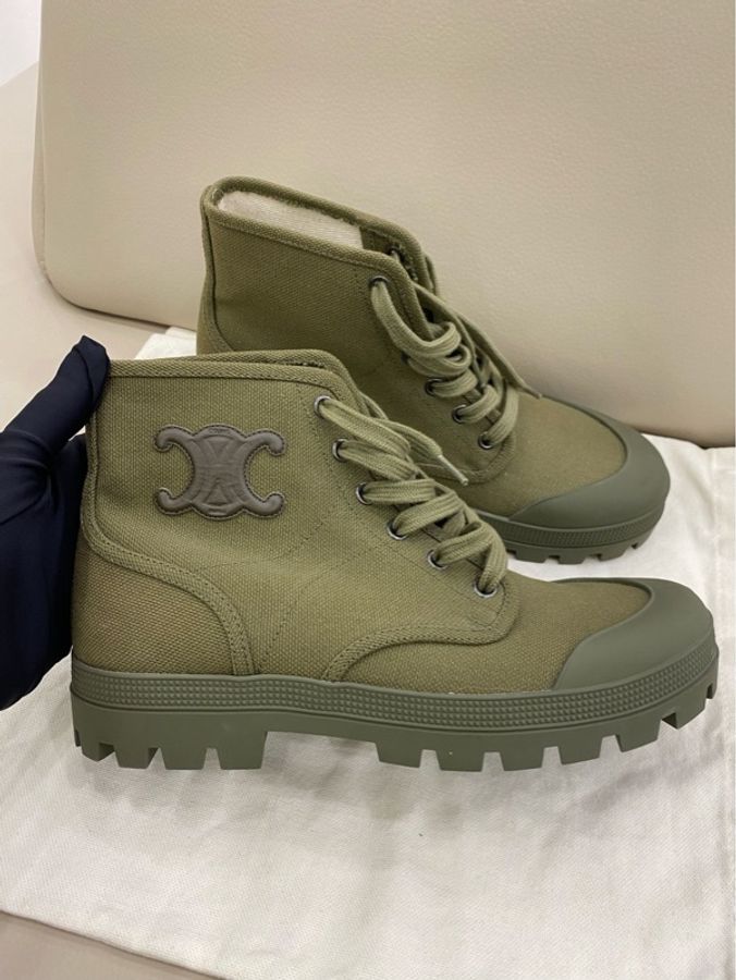 Celine patapans帆布系帶短靴 38碼 附件 塵袋 無盒-1