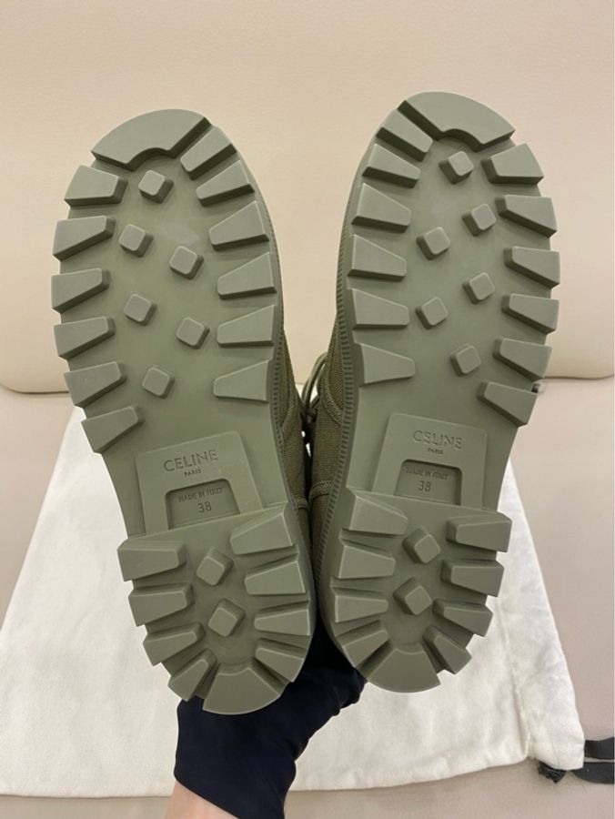 Celine patapans帆布系帶短靴 38碼 附件 塵袋 無盒-6