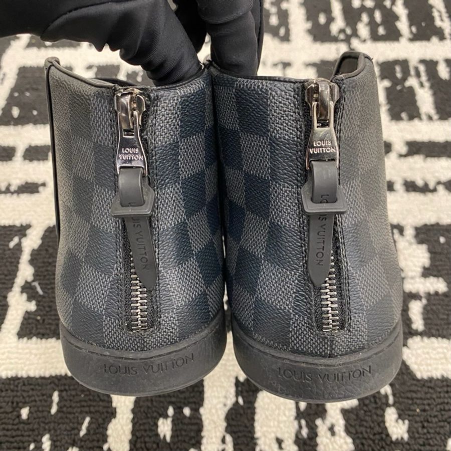 Louis Vuitton 路易威登 男款黑色老花 高幫休閒鞋 42碼-2