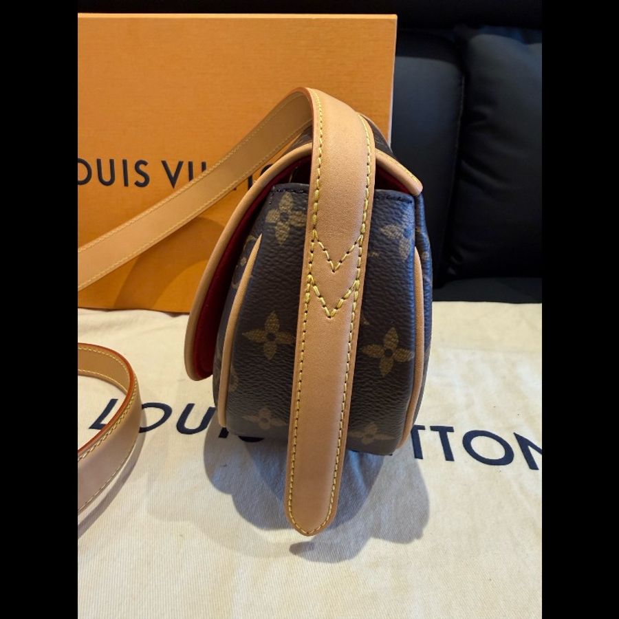 LOUIS VUITTON /路易威登 Tambourin經典老花小豬包馬鞍包 女款棕色-6