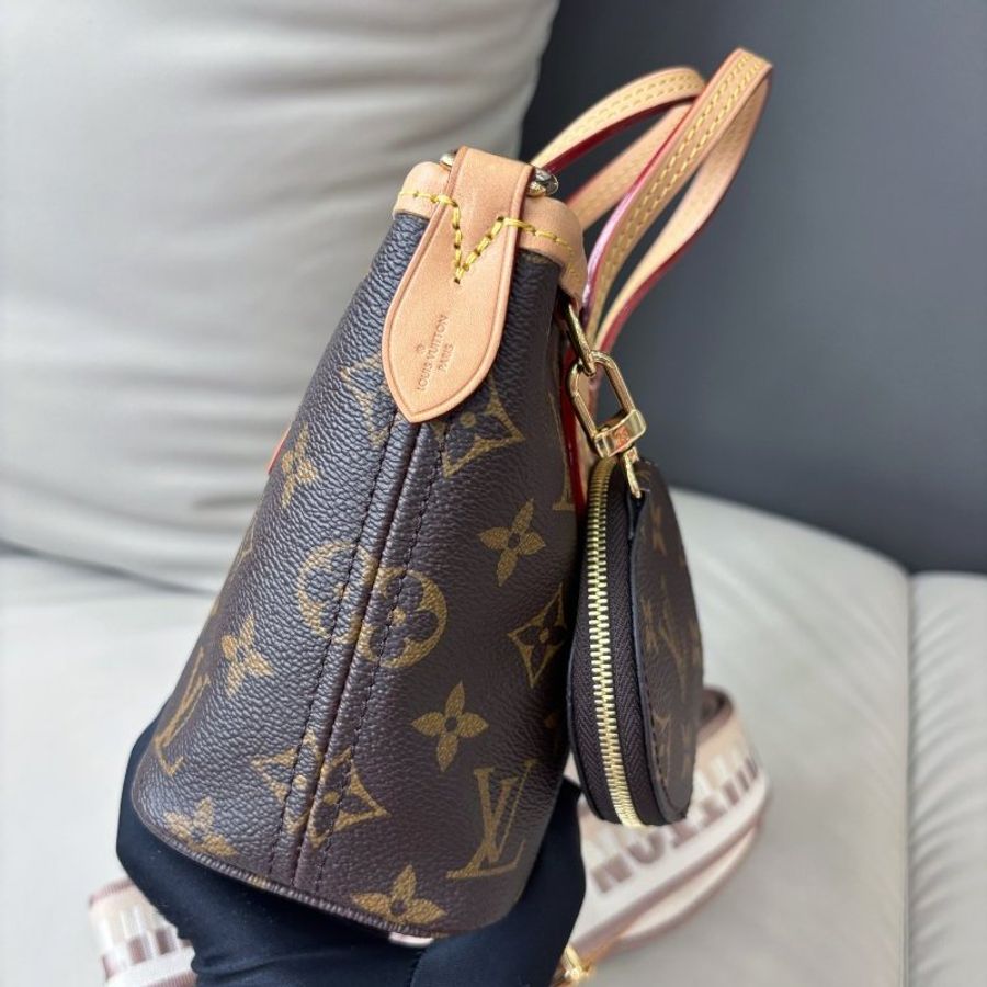 芯片款 路易威登/Louis Vuitton 老花Neverfull BB米色肩帶-3