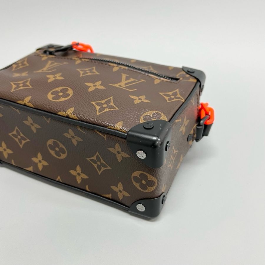 Louis Vuitton 路易威登 mini soft trunk 老花拼橙色鏈條盒子包 單肩斜挎包 尺寸18.5*13*8cm-9