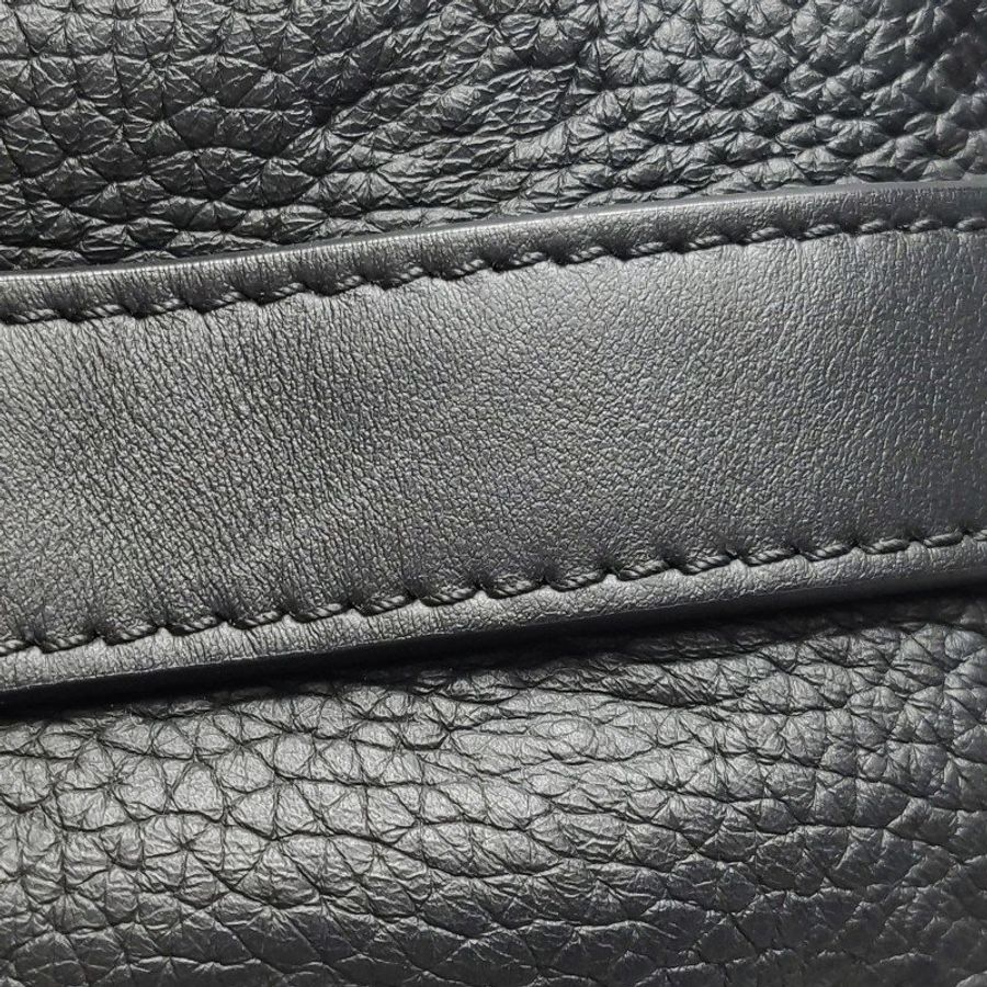 Louis Vuitton (LV) Keepall25牛皮純色老花壓紋加強飾帶斜背包單肩包晶片款-16