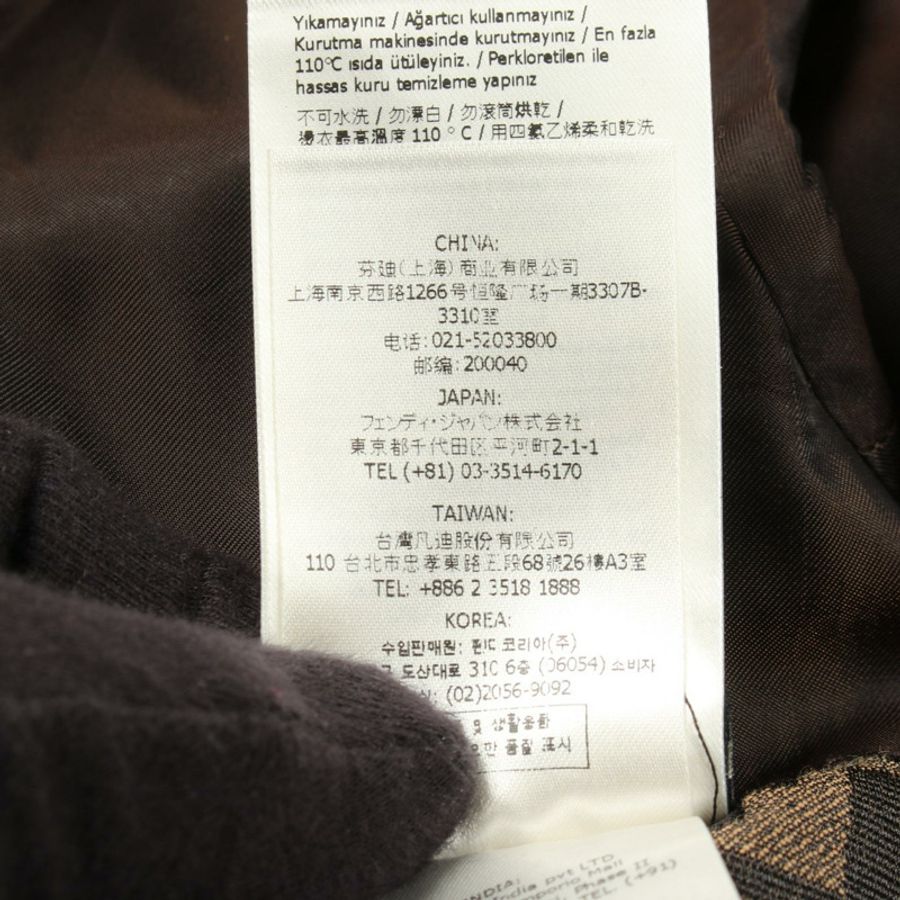 FENDI Zucca 修身西裝外套 #46 滌棉棕色 二手男款-3