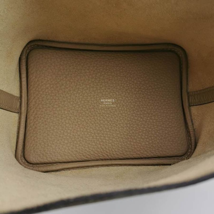 Hermes Picotin菜籃包18手提包Clemence(TC)牛皮金扣S2風衣灰B刻-7