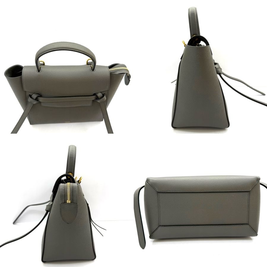 CELINE 灰色BELT MICRO 手提斜背2WAY包 鯰魚包-3