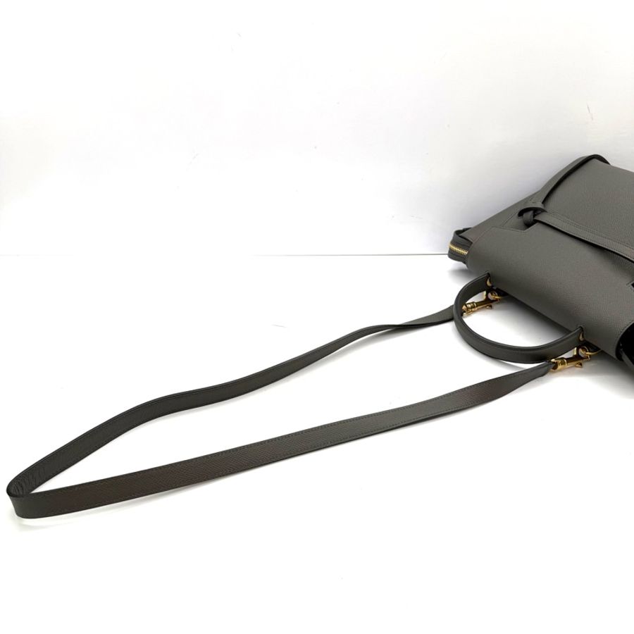 CELINE 灰色BELT MICRO 手提斜背2WAY包 鯰魚包-5