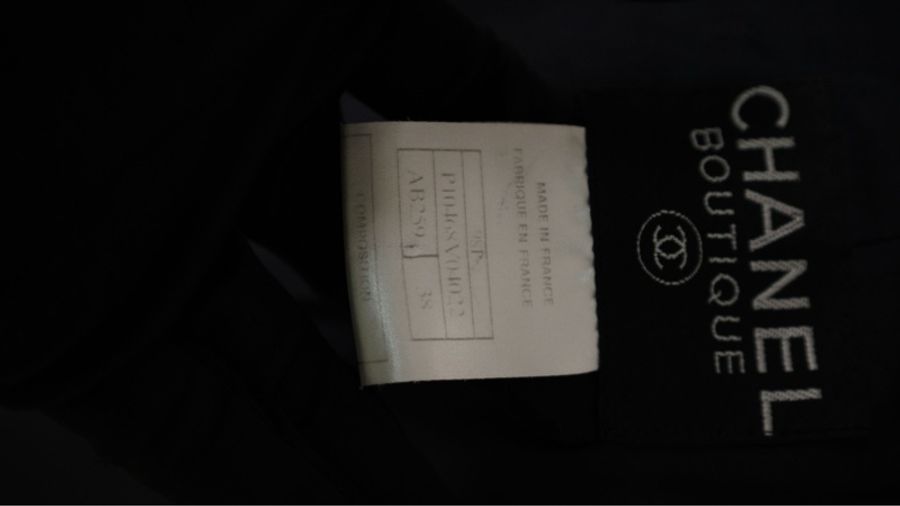 Chanel 98年深蓝色四叶草琉璃扣两口袋外套-18