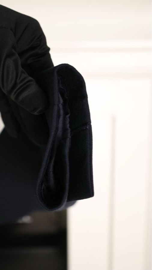 Chanel 98年深蓝色四叶草琉璃扣两口袋外套-24