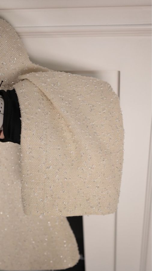 Chanel 99年米黄色细闪两口袋上衣外套-26