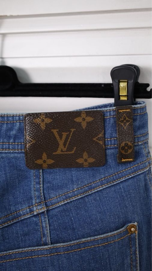 LV 蓝色丹宁牛仔紧身裤牛仔裤长裤-22
