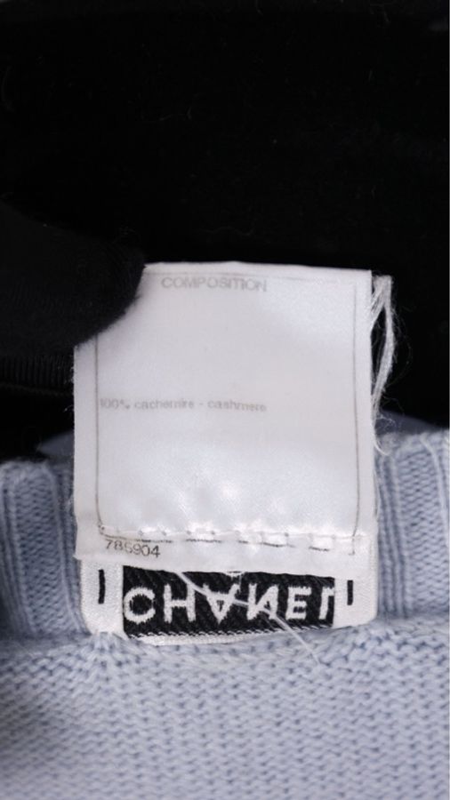 Chanel 09年baby蓝山羊绒针织爱心扣两口袋开衫外套-18