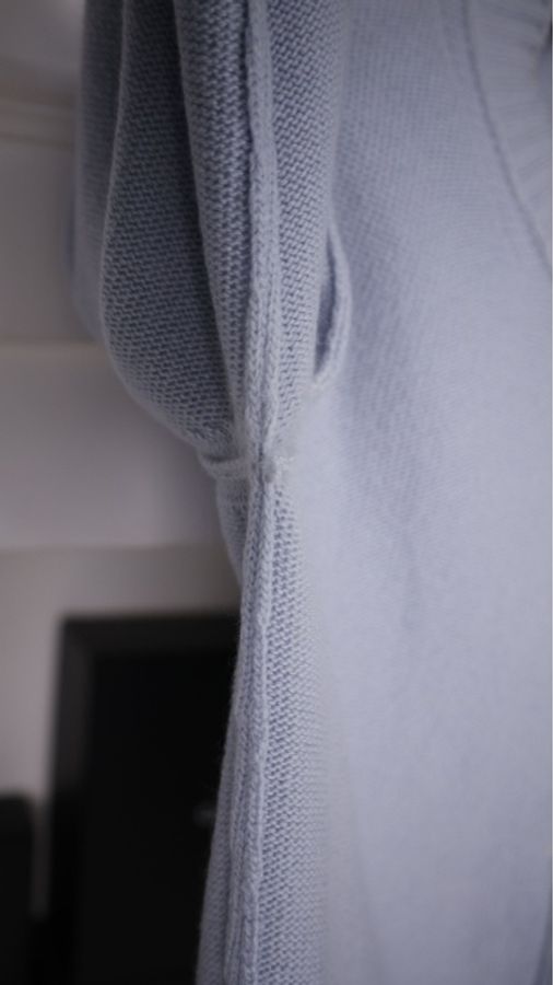 Chanel 09年baby蓝山羊绒针织爱心扣两口袋开衫外套-34