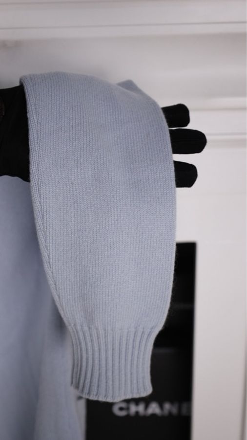 Chanel 09年baby蓝山羊绒针织爱心扣两口袋开衫外套-57