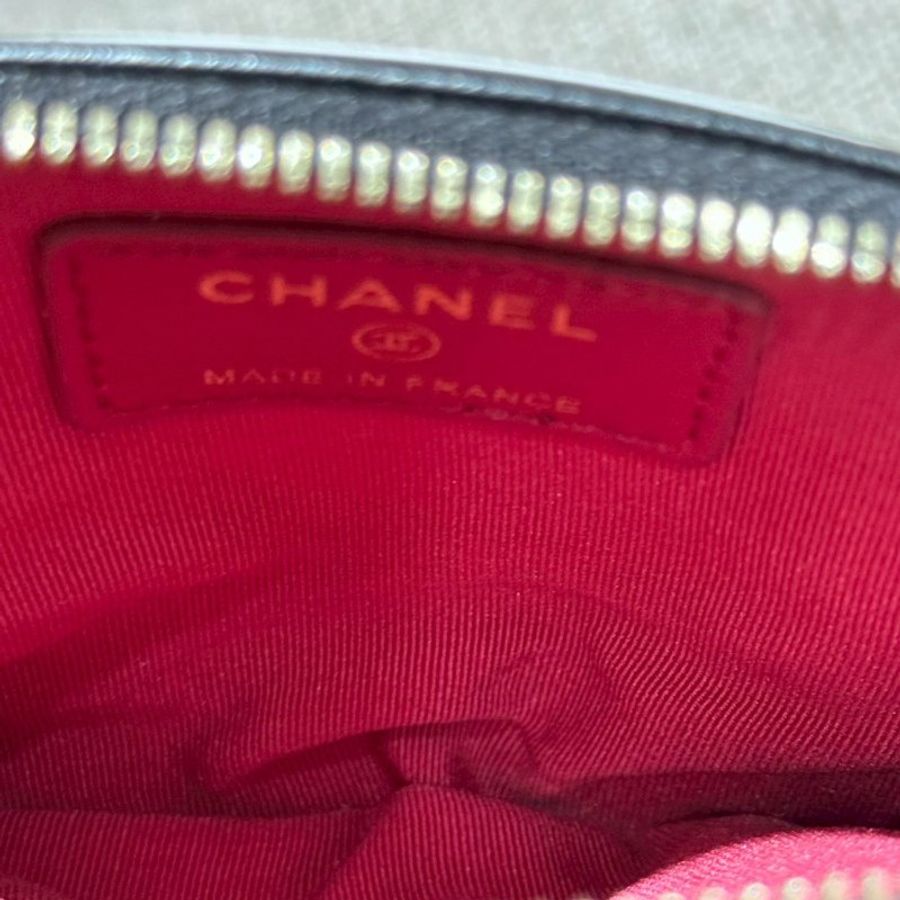 CHANEL19經典黑金小羊皮拉鍊零錢包-14