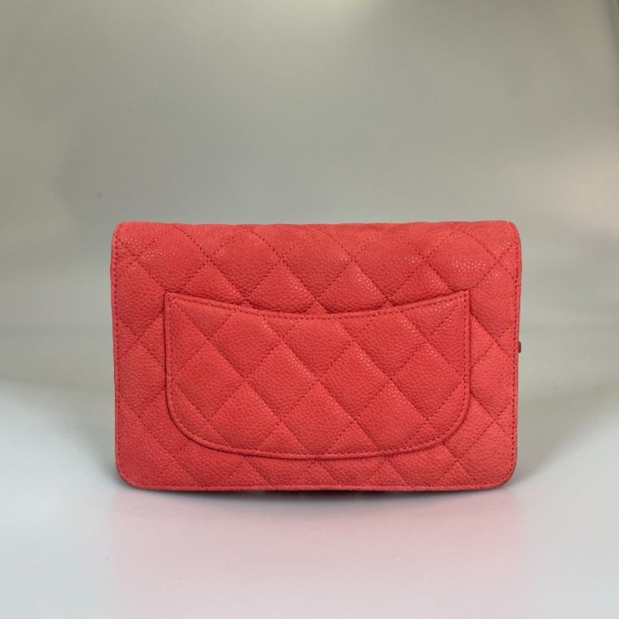 CHANEL WOC包 荔枝橘粉 保卡款18開-1