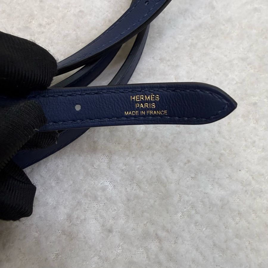 Hermes Bz Navy海軍藍Swift皮mini Halzan-5