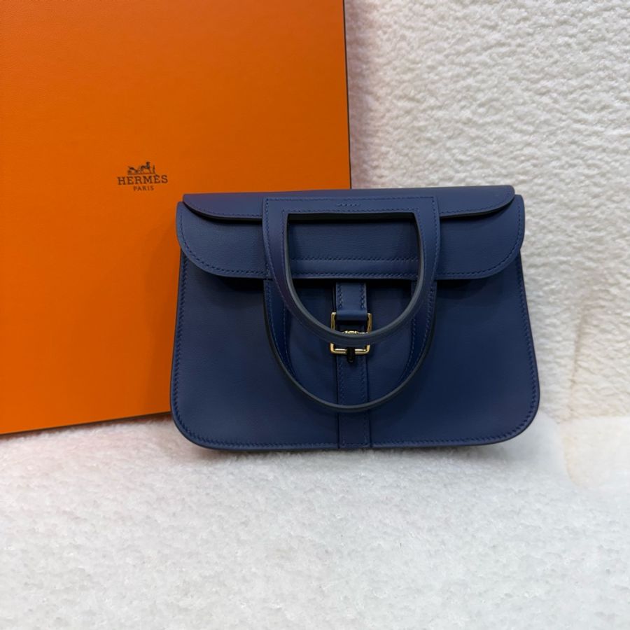 Hermes Bz Navy海軍藍Swift皮mini Halzan-6