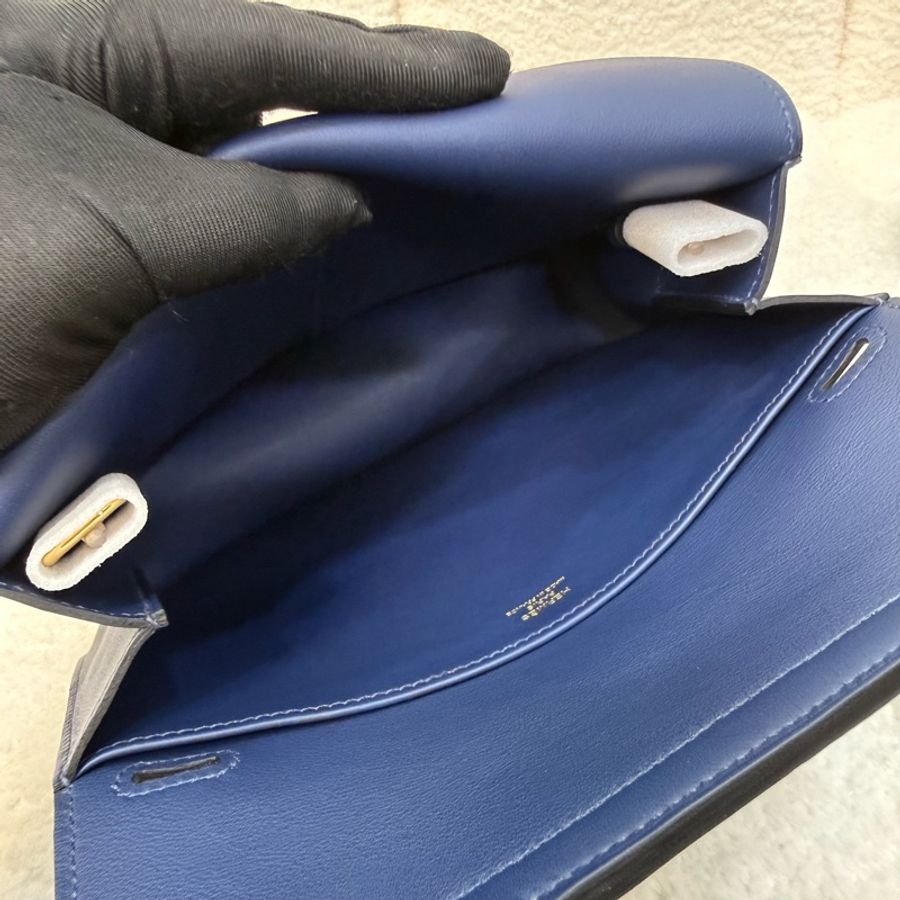 Hermes Bz Navy海軍藍Swift皮mini Halzan-14