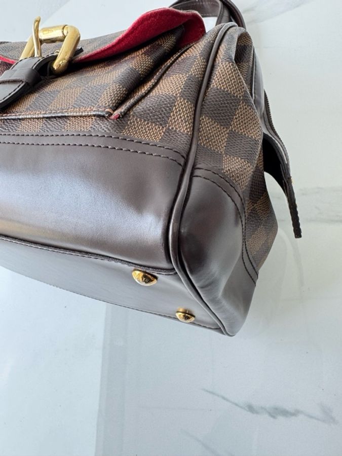 Louis Vuitton 路易威登 knightsbridge 紀念款騎士橋 騎士包 蛙口包 棋盤格手提包 棕棋盤格-11